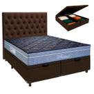 Cama + Bau Blindado e Colchão Molas Ensacadas Queen - Petrus Paropas + Cabeceira