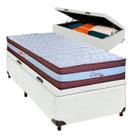 Cama + Bau Blindado e Colchão Molas Ensacadas Solteiro