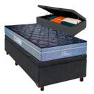 Cama + Bau Blindado e Colchão Molas Ensacadas Solteiro
