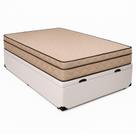 Cama Baú Casal 138 Tecido Sintético Branco Com Colchão Polônia Bello Box - D28 66x138x188