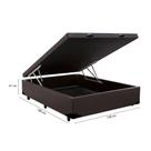 Cama Baú Casal 138 Tecido Sintético Marrom Com Colchão De Espuma Tokio D33 Bege - 25x138x188cm