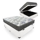 Cama Baú Casal Branco + Colchão Casal Iso Superpocket - Mola Ensacadas - Ortobom - (138x188)
