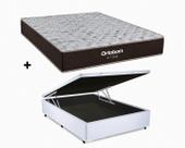 Cama Bau Casal Branco Colchão Fit D33 Espuma 138x188 - Ortobom