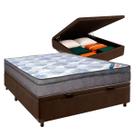 Cama Baú Casal e Colchão ISO Molas Superpocket Ortobom Marrom