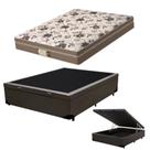 Cama Baú Casal e Colchão Style Molas Ensacadas Probel Marrom