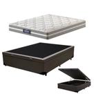 Cama Baú Casal e Colchão Vegas Molas Ensacadas Probel Marrom