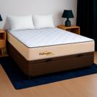 Cama Baú Casal Marrom+Colchão Supreme Molas E. PoliConfort