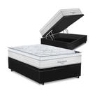 Cama Baú Casal Preto + Colchão Casal Freedom - Mola - Ortobom (138x188)