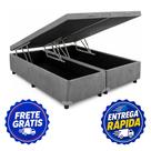 Cama Baú Casal Queen Bipartido Blindado Suede 158x198x41