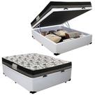 Cama Baú Casal Sintético + Colchão Casal Ortobom Iso Dupla Face 60x138x188 branco