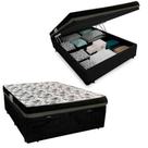 Cama Baú Casal Suede + Colchão Casal Ortobom Iso Dupla Face 60x138x188 Cor:preto