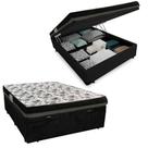 Cama Baú Casal Suede + Colchão Ortobom Iso Dupla Face 60X138X188 Preto
