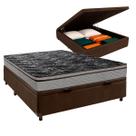 Cama + Bau Marrom e Colchão D28 Casal
