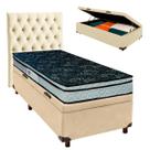 Cama + Bau Perola e Colchão D28 Solteiro - Conforto Paropas + Cabeceira