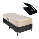 Cama Baú Preta Solteiro Arezzo Molas Ensacadas