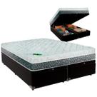 Cama Baú Queen e Colchão Aspen Molas Ensacadas Luckspuma Preto