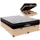 Cama Baú Queen e Colchão Elegant Molas Ensacadas Ortobom Bege