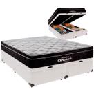 Cama Baú Queen e Colchão Elegant Molas Ensacadas Ortobom Branco