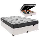 Cama Baú Queen e Colchão ISO 100 Espuma Ortobom Branco