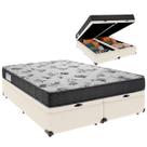 Cama Baú Queen e Colchão ISO 100 Espuma Ortobom Palha