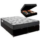 Cama Baú Queen e Colchão ISO 100 Espuma Ortobom Preto