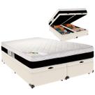 Cama Baú Queen e Colchão Roma Molas Ensacadas Luckspuma Palha