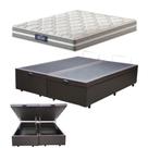 Cama Baú Queen e Colchão Vegas Molas Ensacadas Probel Marrom