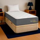 Cama Baú Solteiro Bege+Colchão Manchester D33 PoliConfort