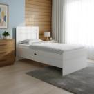 Cama Baú Solteiro Branco 4 Repartições Internas Cama Baú Solteiro Branco 4 Repartições Internas