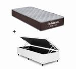 Cama Baú Solteiro Branco Colchão Fit D33 88x188 - Ortobom