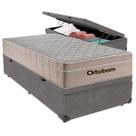 Cama Baú Solteiro Cinza+Colchão Airtech Molas Ortobom