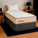 Cama Baú Solteiro Cinza+Colchão Sono Terapia D33 PoliConfort
