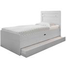 Cama Baú Solteiro Larissa Branco com Aux. com Colchões