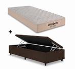 Cama Baú Solteiro Marrom Colchão Fit D45 Espuma 88x188 - Ortobom