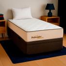 Cama Baú Solteiro Marrom+Colchão SonoTerapia D33 PoliConfort