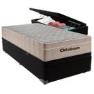Cama Baú Solteiro Preto+Colchão Airtech Molas Ortobom