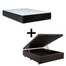 Cama Baú Viúva 128 Tecido Sintético Marrom Com Colchão Marrocos - Poliéster - Espuma D33 30cm Cama Baú Viúva 128 Tecido Sintético Marrom Com Colchão Marrocos - Poliéster - Espuma D33 30cm