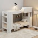 Cama Beliche Adulto Junevil Baú Superior com Escadas Armário de 1 Porta