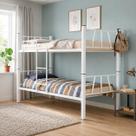 Cama Beliche Metálica Solteiro Aço Reforçado com Escada Prática para Quarto e Dormitório - Branca