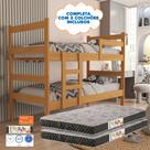 Cama Beliche Solteiro Grecia Mdf Com 2 Colchao D20 Conforto Nature