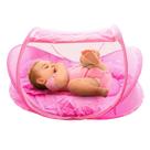 Cama Berço Mosquiteiro Dobrável Rosa Cama Portatil Bebe - Dm Toys