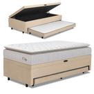 Cama Bibox Baú com Colchão City Solteiro e Cama Auxiliar Conjugada 88x188x69cm Bela