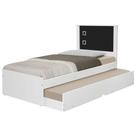 Cama Bibox Solteiro Barcelona branco e preto Com Colchões