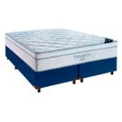 Cama Box Azul + Colchão Queen Freedom Ortobom
