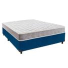 Cama + Box Azul e Colchão D33 Casal