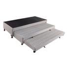Cama Box Base c/Auxiliar Solteiro Universal Rústico Bordado White (88x188x32) - Paropas Cama Box Base c/Auxiliar Solteiro Universal Rústico Bordado White (88x188x32) - Paropas