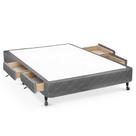 Cama Box Base c/Gavetas Casal Poli Tecido Gray (138x27-c/4 Gavs) - Castor
