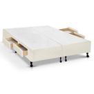 Cama Box Base c/Gavetas Queen Poli Tecido Clean (158x27-c/4 Gavs) - Castor