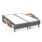 Cama Box Base c/Gavetas Queen Poli Tecido Gray (158x27-c/4 Gavs) - Castor