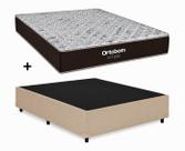 Cama Box Base Casal Bege Colchão Fit D33 Espuma 138x188 - Ortobom